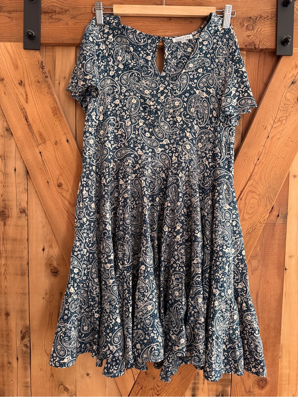 Patrons of Peace Navy and White Paisley Dress